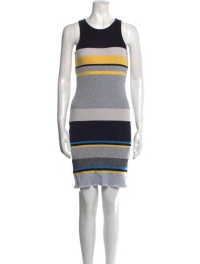 Pre-owned Victoria Beckham Wool Mini Dress In Neutral