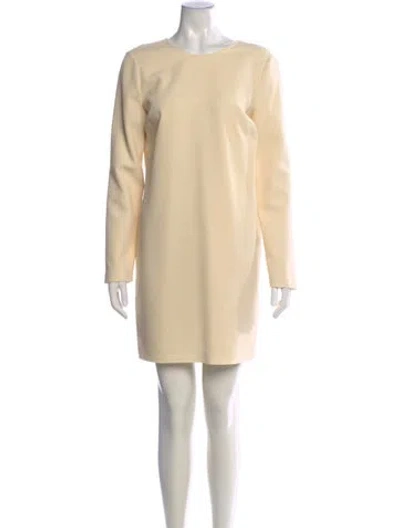 Pre-owned Victoria Beckham Wool Mini Dress In Neutral