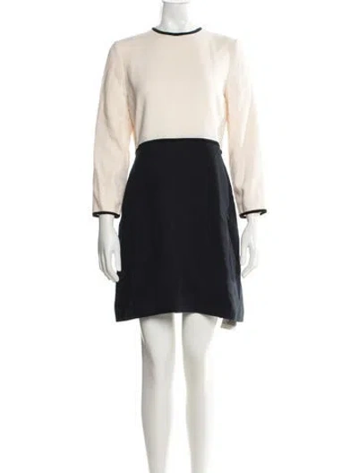 Pre-owned Victoria Beckham Wool Mini Dress In Neutral