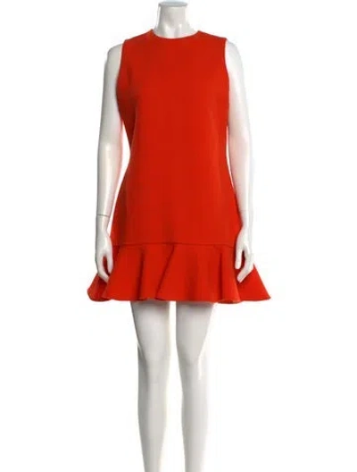 Pre-owned Victoria Beckham Wool Mini Dress In Orange