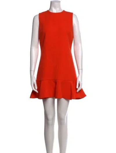 Pre-owned Victoria Beckham Wool Mini Dress In Orange
