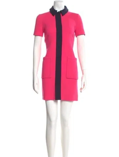 Pre-owned Victoria Beckham Wool Mini Dress In Pink