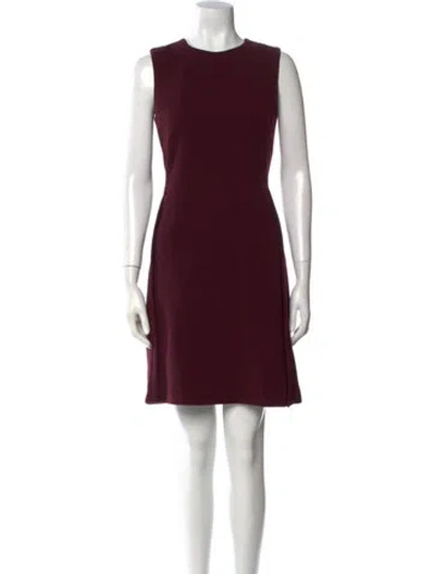 Pre-owned Victoria Beckham Wool Mini Dress In Purple