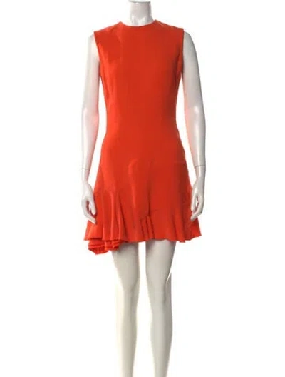 Pre-owned Victoria Beckham Wool Mini Dress In Red