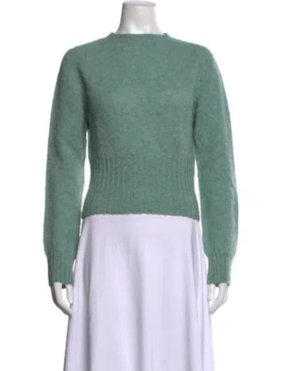 Pre-owned Victoria Beckham Wool Mock Neck Sweater In Blue