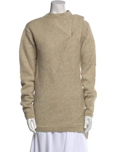 Pre-owned Victoria Beckham Wool Mock Neck Sweater In Neutral