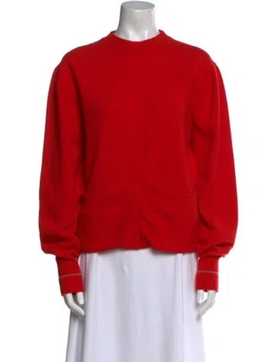 Pre-owned Victoria Beckham Wool Mock Neck Sweater In Red