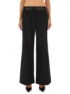 Victoria Beckham Side Panel Wool-blend Wide-leg Pants In Black