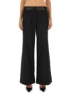 Victoria Beckham Side Panel Wool-blend Wide-leg Pants In Black