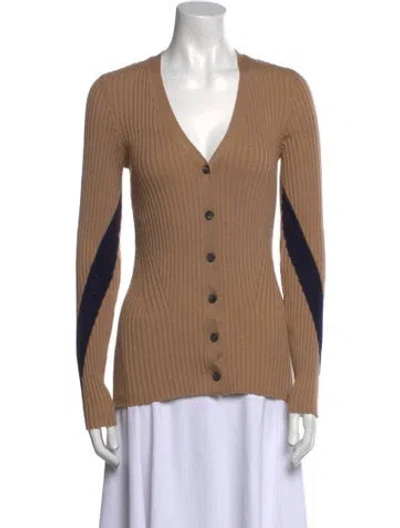 Pre-owned Victoria Beckham Wool Patterned Sweater In Neutral