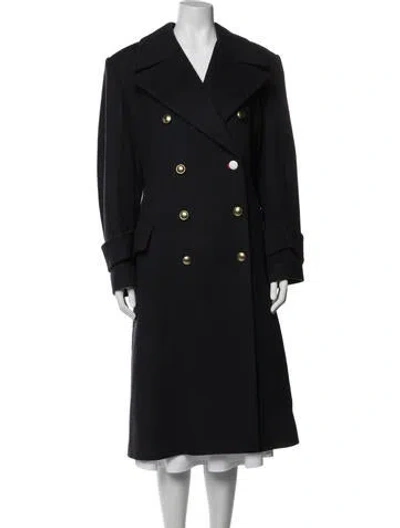 Pre-owned Victoria Beckham Wool Peacoat In Blue
