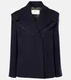 Victoria Beckham 'sharp Shoulder' Coat Featuring Front Pockets In Ink Blue
