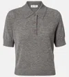 Victoria Beckham Wool Polo Shirt In Gray
