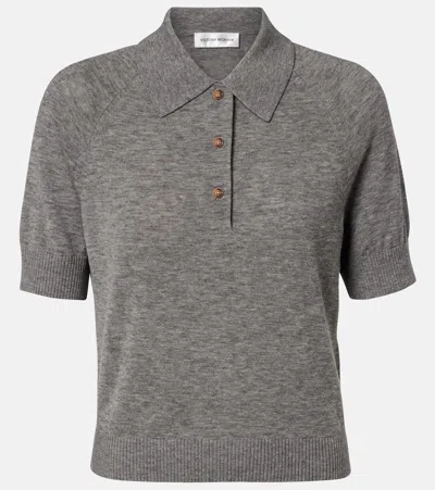 Victoria Beckham Wool Polo Shirt In Gray