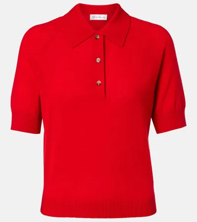 Victoria Beckham Wool Polo Shirt In Red