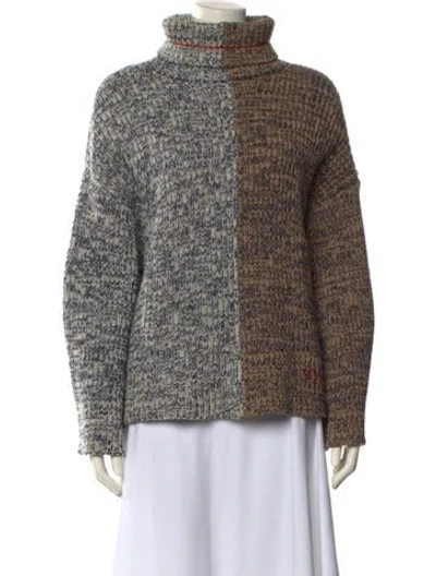 Pre-owned Victoria Beckham Wool Printed Sweater In Blue