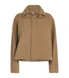 Victoria Beckham Wool Rollneck Bomber Jacket In Brown