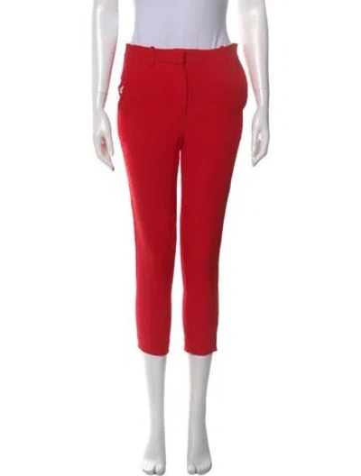 Pre-owned Victoria Beckham Wool Skinny Leg Pants In Red