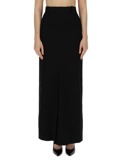 Victoria Beckham High-waisted Maxi Length Wool Skirt In Black