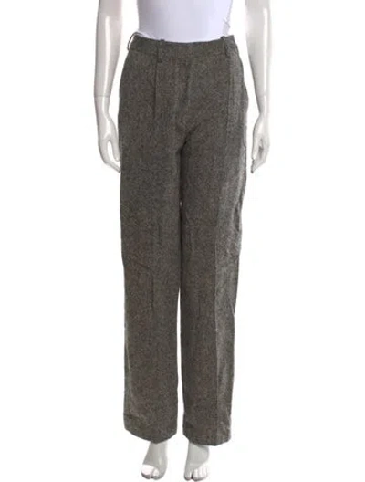 Pre-owned Victoria Beckham Wool Straight Leg Pants In Black