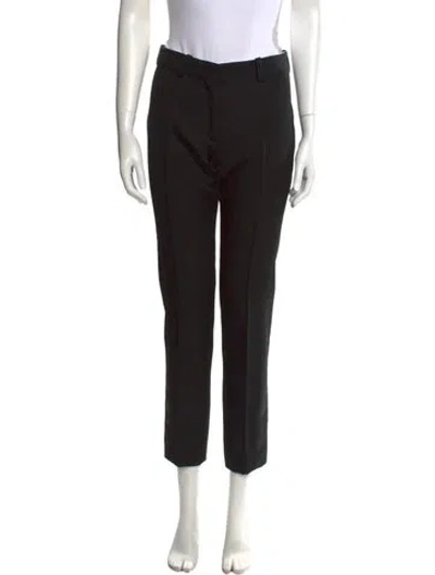 Pre-owned Victoria Beckham Wool Straight Leg Pants In Black