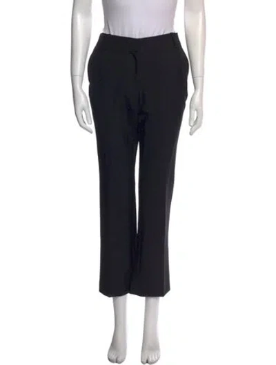 Pre-owned Victoria Beckham Wool Straight Leg Pants In Black