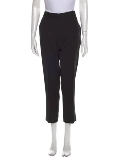 Pre-owned Victoria Beckham Wool Straight Leg Pants In Black