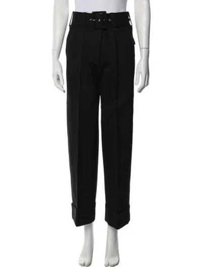 Pre-owned Victoria Beckham Wool Straight Leg Pants In Black