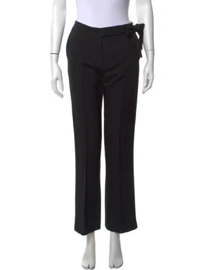 Pre-owned Victoria Beckham Wool Straight Leg Pants In Black