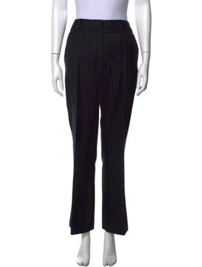 Pre-owned Victoria Beckham Wool Straight Leg Pants In Black/red
