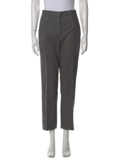 Pre-owned Victoria Beckham Wool Straight Leg Pants In Gray