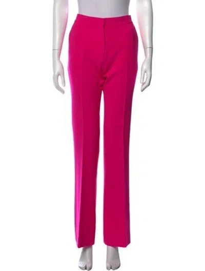 Pre-owned Victoria Beckham Wool Straight Leg Pants In Pink