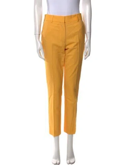 Pre-owned Victoria Beckham Wool Straight Leg Pants In Yellow