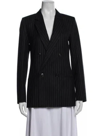 Pre-owned Victoria Beckham Wool Striped Blazer In Black