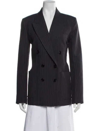Pre-owned Victoria Beckham Wool Striped Blazer In Blue