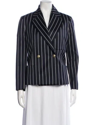 Pre-owned Victoria Beckham Wool Striped Blazer In Blue