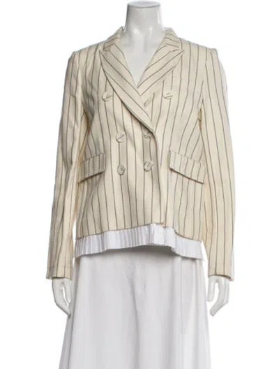 Pre-owned Victoria Beckham Wool Striped Blazer In Neutral