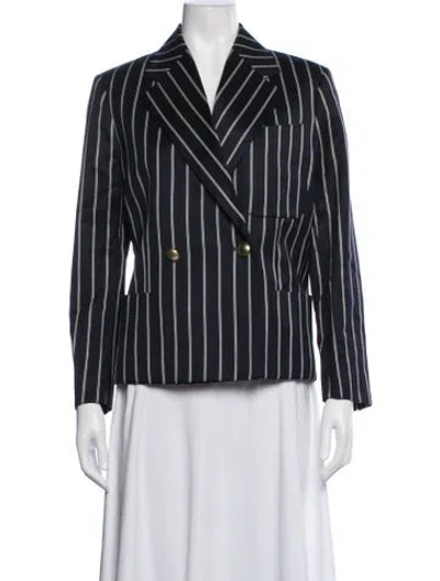 Pre-owned Victoria Beckham Wool Striped Blazer W/ Tags In Blue