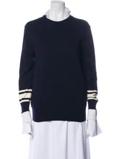 Pre-owned Victoria Beckham Wool Striped Sweater In Blue
