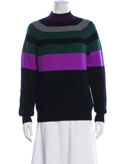 Pre-owned Victoria Beckham Wool Striped Sweater In Blue