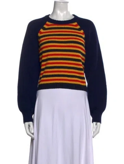 Pre-owned Victoria Beckham Wool Striped Sweater In Blue
