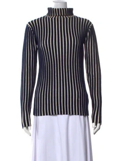 Pre-owned Victoria Beckham Wool Striped Sweater In Blue
