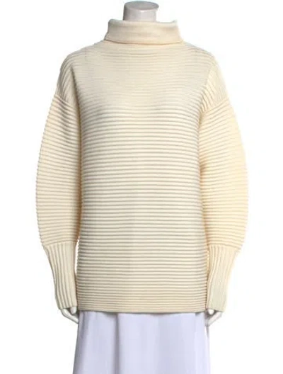 Pre-owned Victoria Beckham Wool Striped Sweater In Neutral