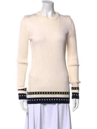 Pre-owned Victoria Beckham Wool Striped Sweater In Neutral