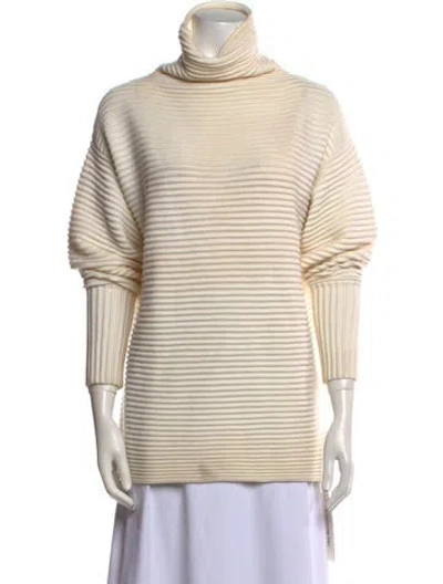 Pre-owned Victoria Beckham Wool Striped Sweater In Neutral
