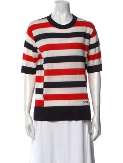Pre-owned Victoria Beckham Wool Striped Sweater In White
