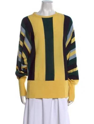 Pre-owned Victoria Beckham Wool Striped Sweater In Yellow