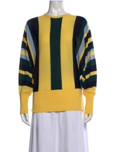 Pre-owned Victoria Beckham Wool Striped Sweater In Yellow