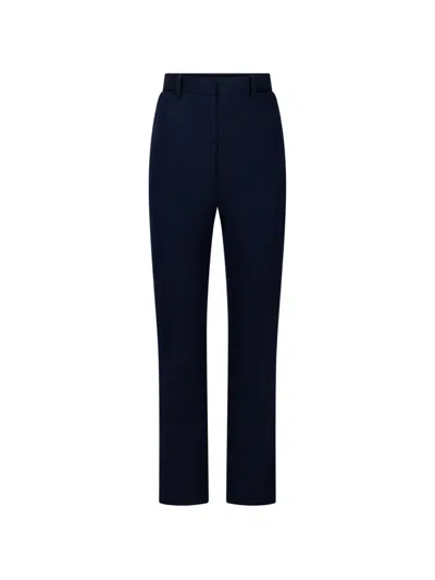 Victoria Beckham Wool Tailored Trousers In Blue
