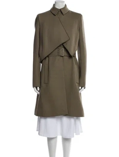 Pre-owned Victoria Beckham Wool Trench Coat In Neutral